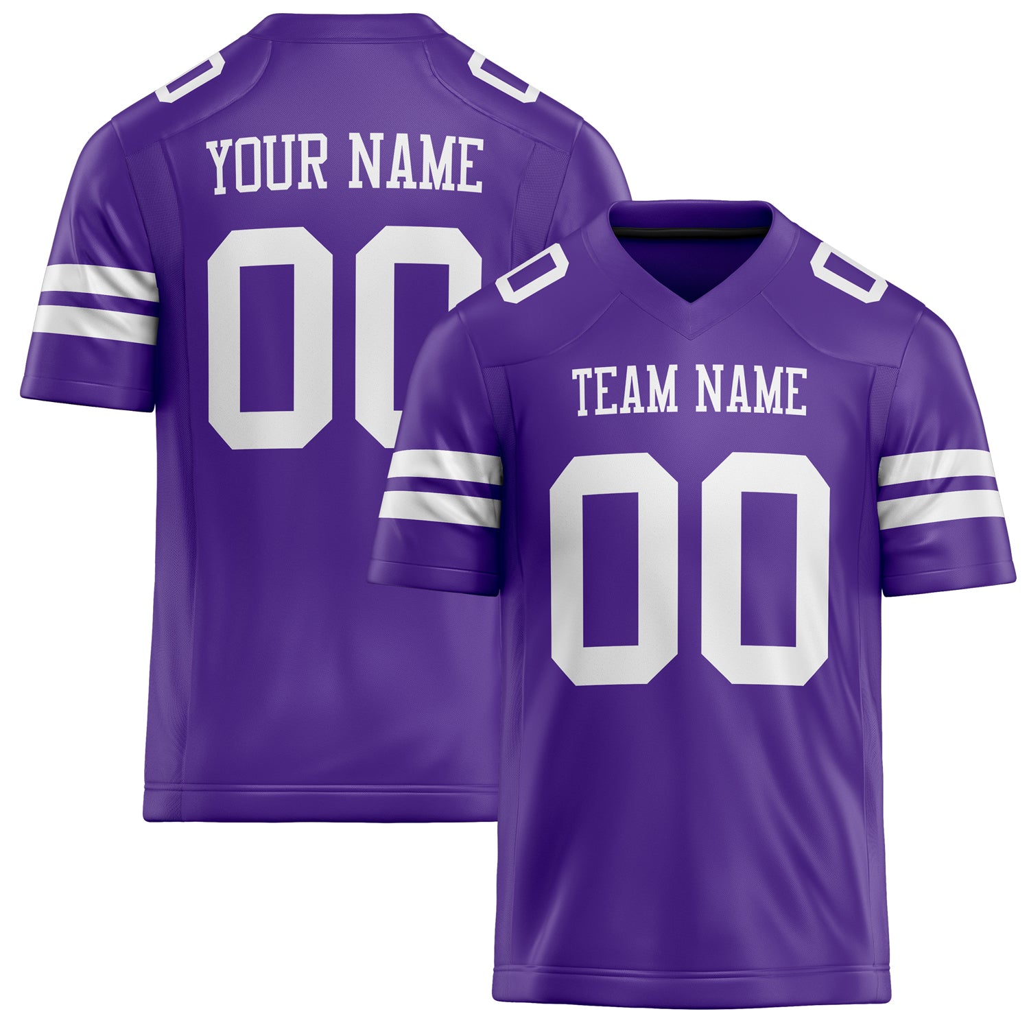 Personalized Purple White Solid Colour Football Jersey FT02240730PU450