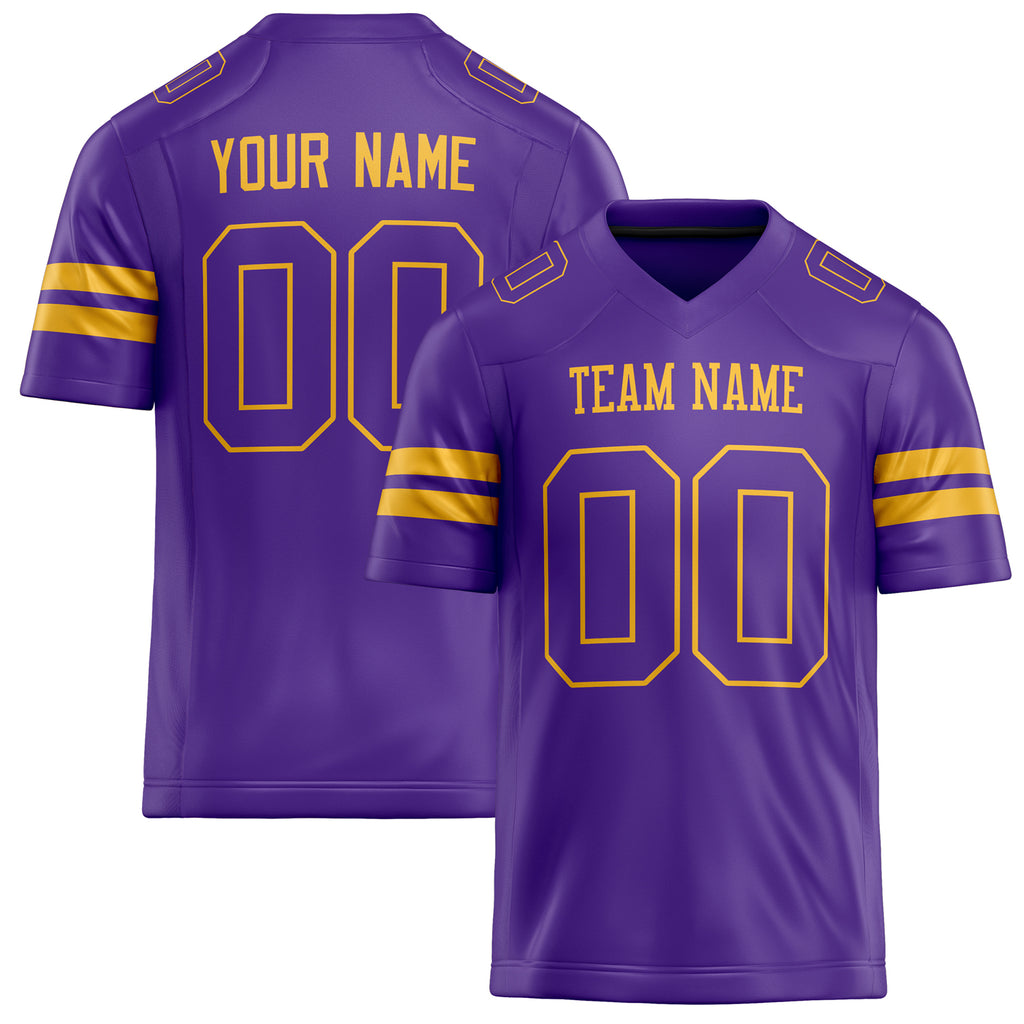 Personalized Purple Gold Solid Colour Football Jersey FT02240730PU451