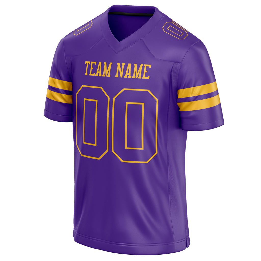 Personalized Purple & Gold Solid Colour Football Jersey