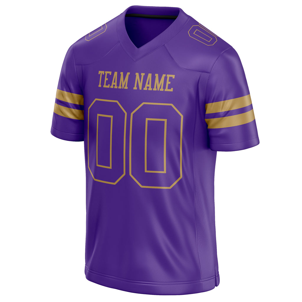Personalized Purple & Old Gold Solid Colour Football Jersey
