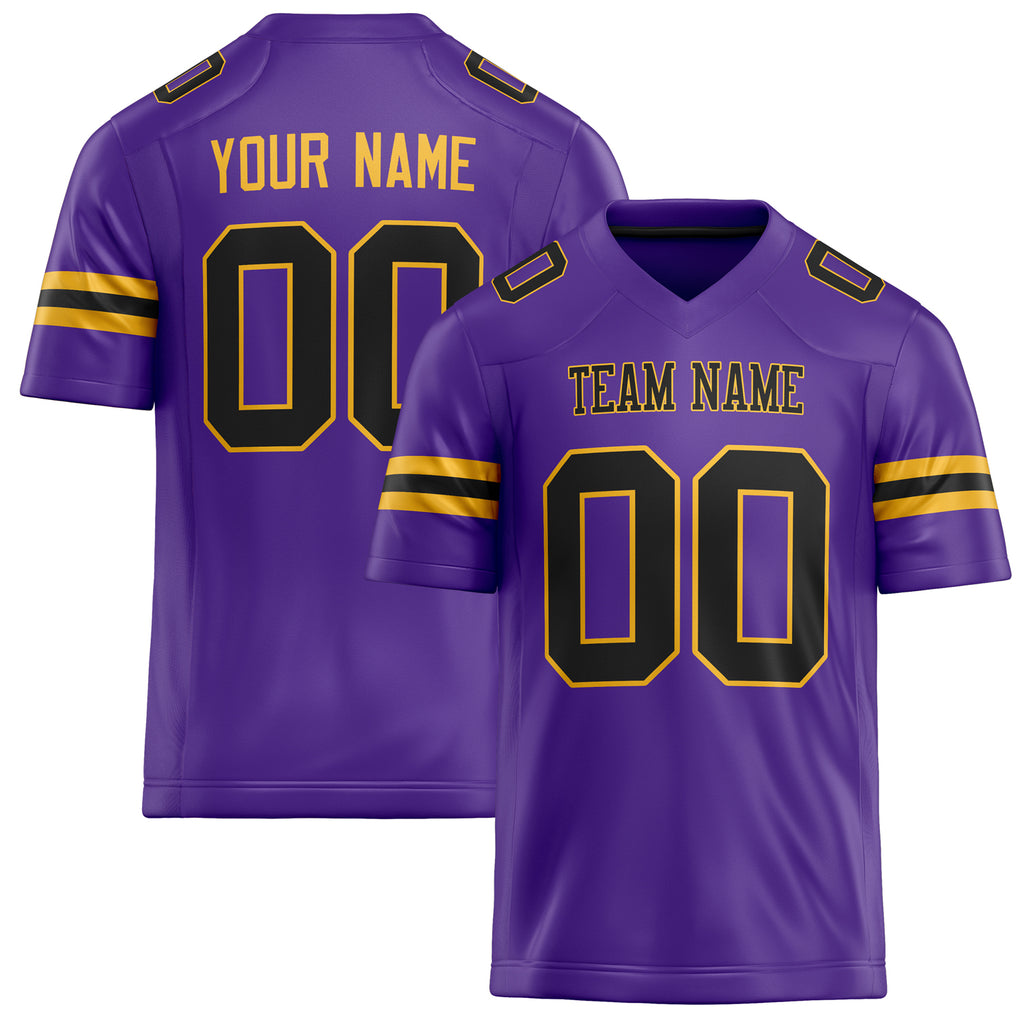 Personalized Purple Black Solid Colour Football Jersey FT02240730PU453