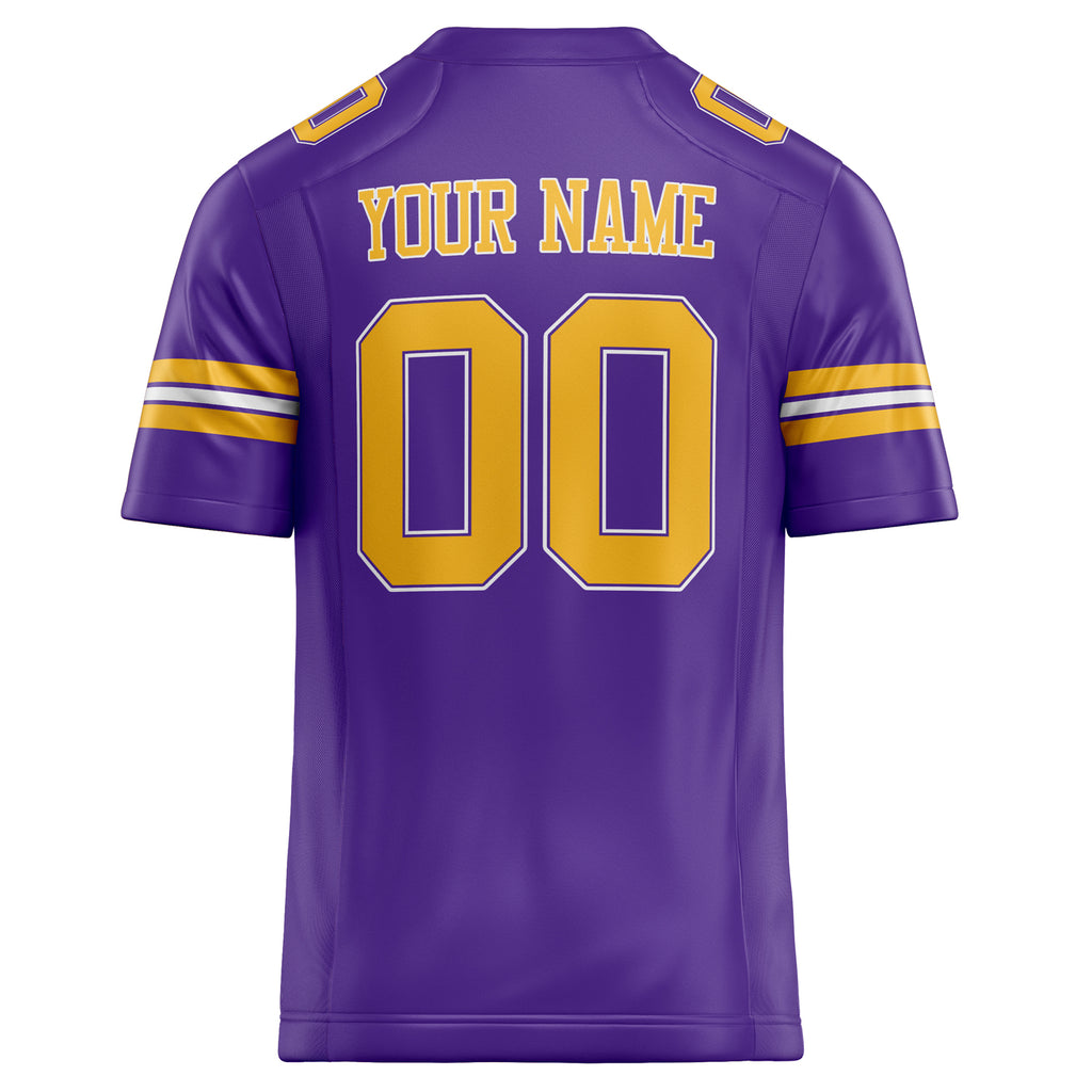 Personalized Purple & Gold Solid Colour Football Jersey