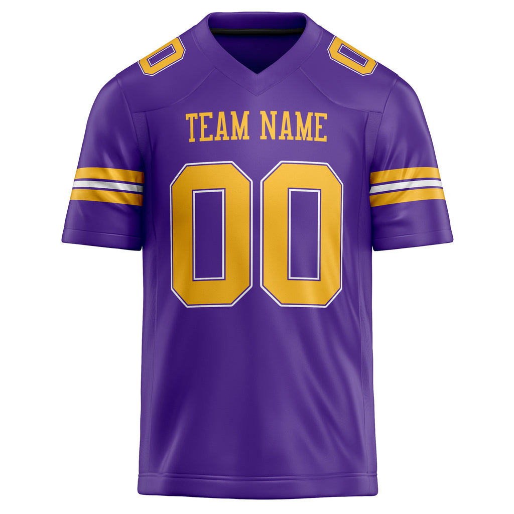Personalized Purple & Gold Solid Colour Football Jersey