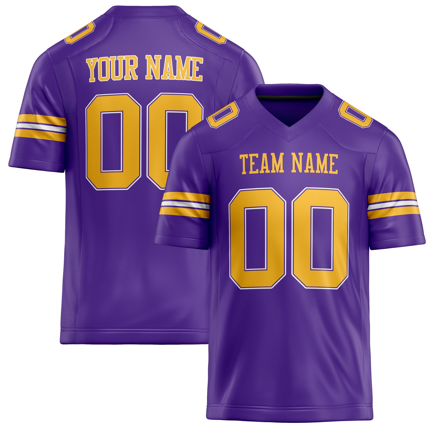 Personalized Purple Gold Solid Colour Football Jersey FT02240730PU454