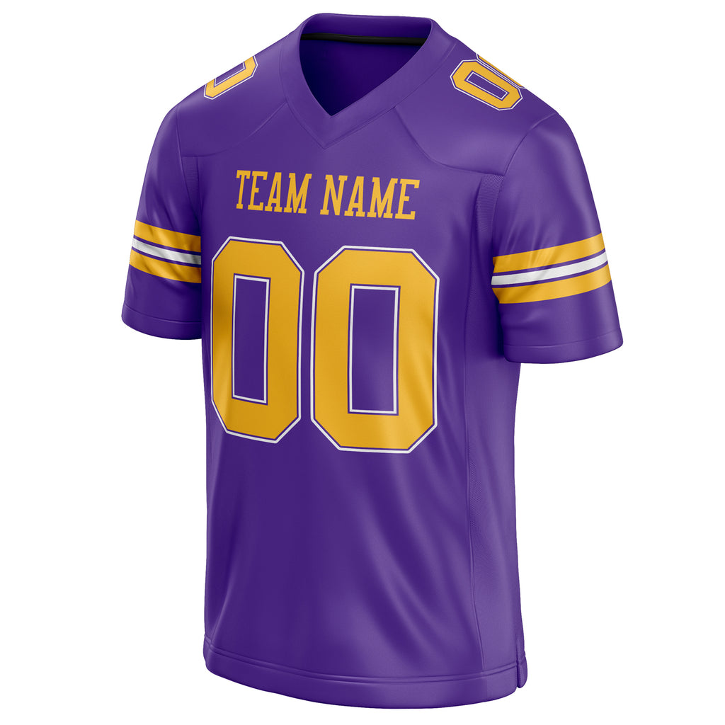 Personalized Purple & Gold Solid Colour Football Jersey