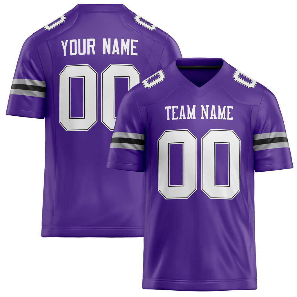 Personalized Purple White Solid Colour Football Jersey FT02240730PU455