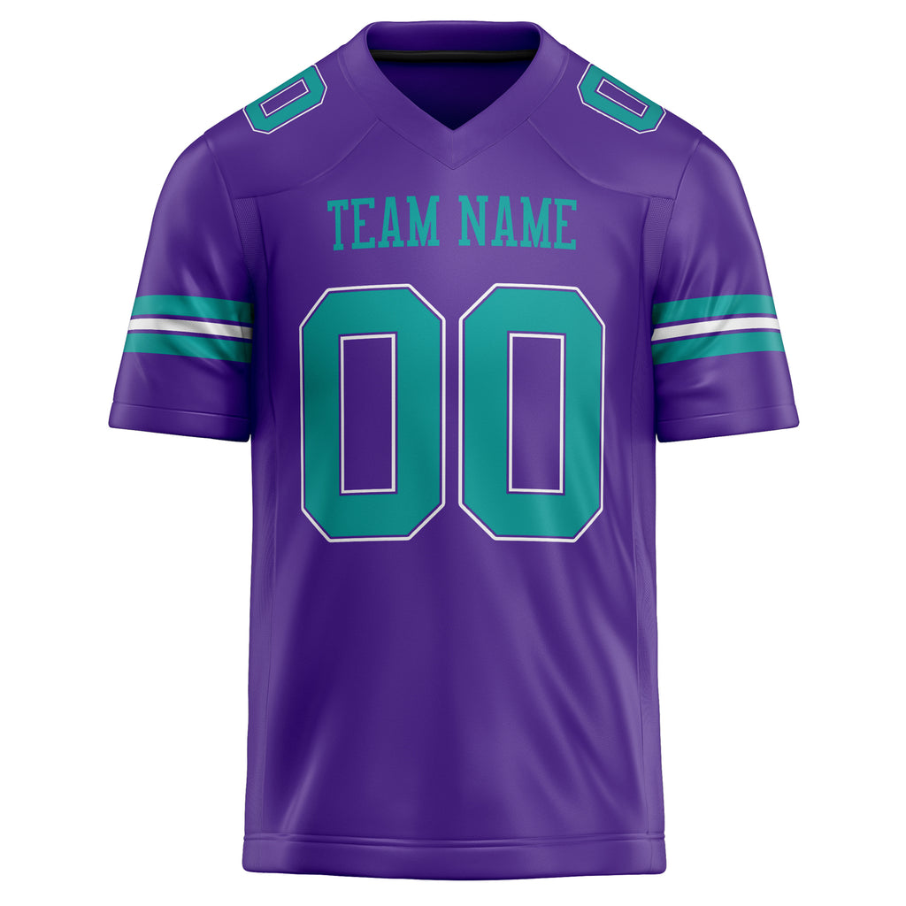 Personalized Purple & teal Solid Colour Football Jersey