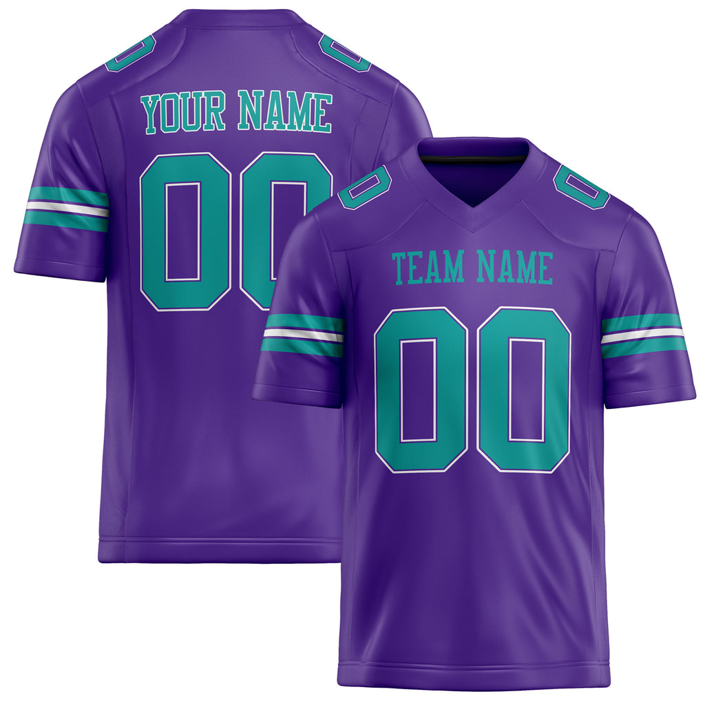 Personalized Purple teal Solid Colour Football Jersey FT02240730PU456