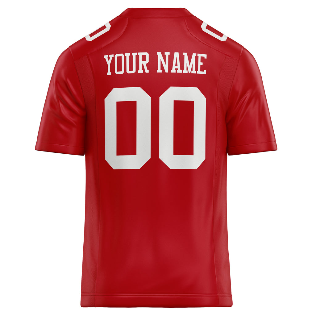 Personalized Red & White Solid Colour Football Jersey
