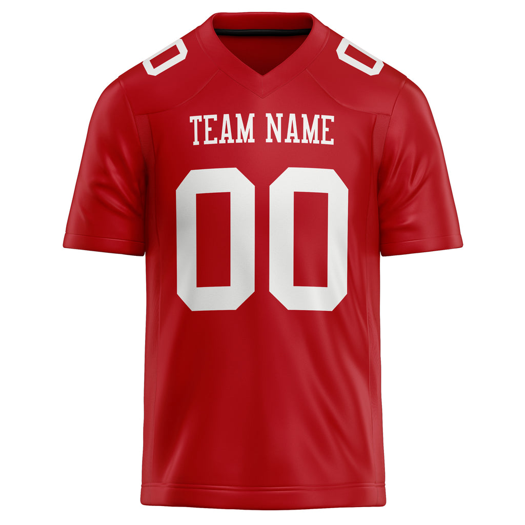 Personalized Red & White Solid Colour Football Jersey