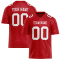 Personalized Red White Solid Colour Football Jersey FT02240730RE457