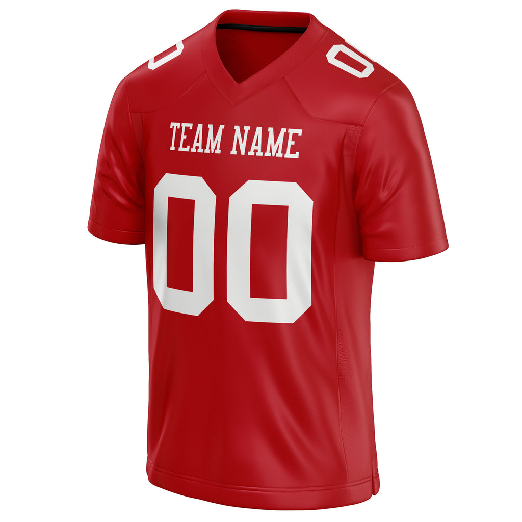 Personalized Red & White Solid Colour Football Jersey