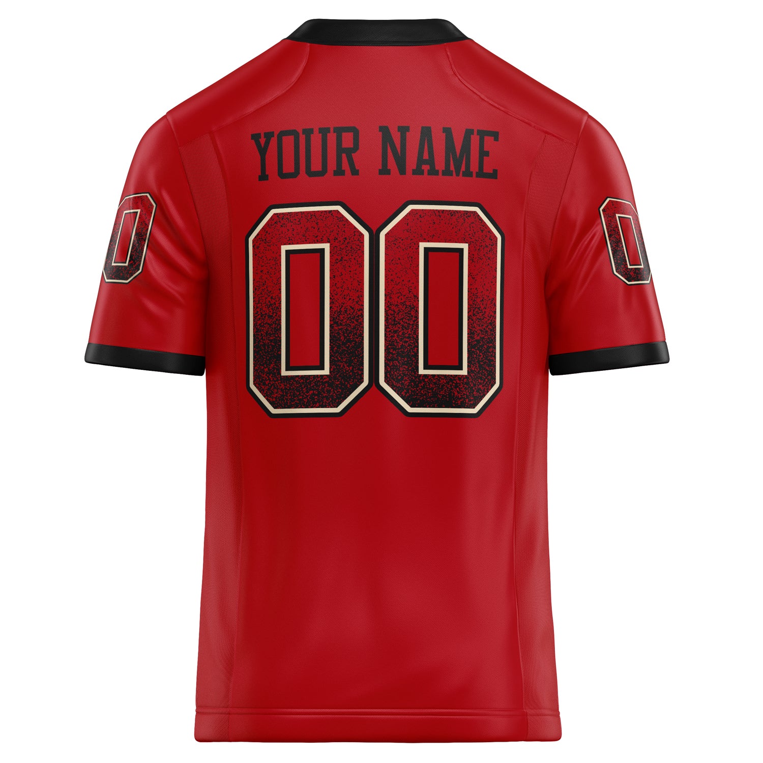 Personalized Red & Black Solid Colour Football Jersey