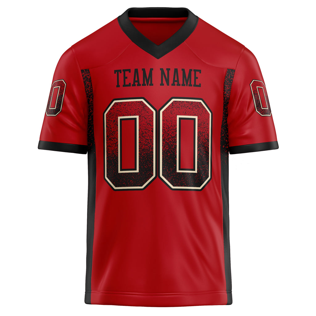 Personalized Red & Black Solid Colour Football Jersey