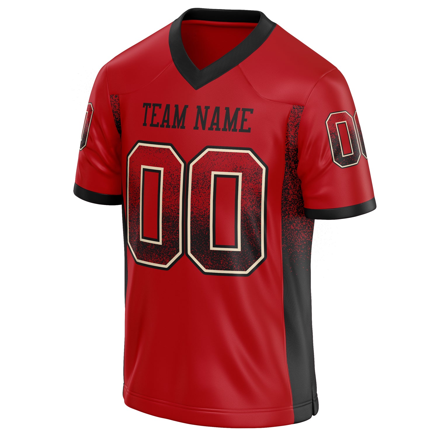 Personalized Red & Black Solid Colour Football Jersey