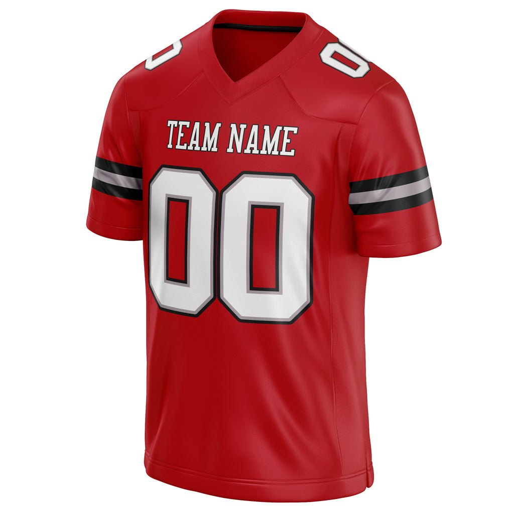 Personalized Red & White Solid Colour Football Jersey
