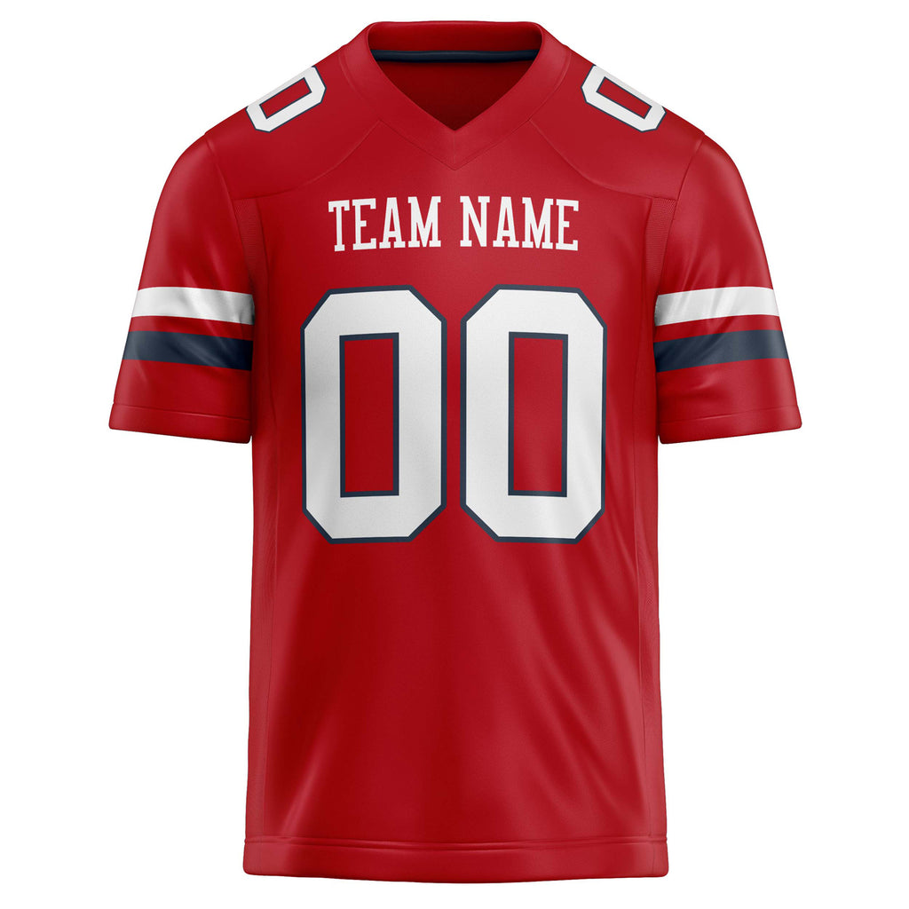 Personalized Red & White Solid Colour Football Jersey
