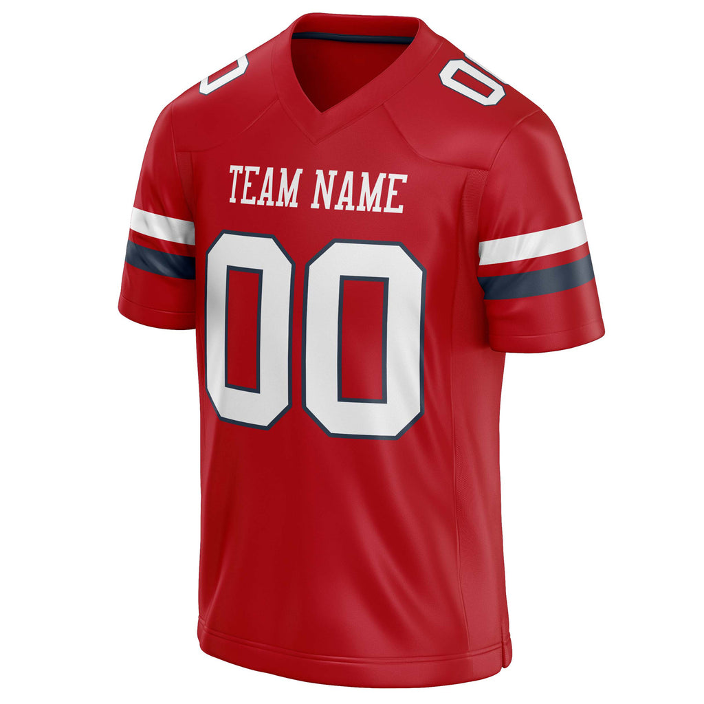 Personalized Red & White Solid Colour Football Jersey