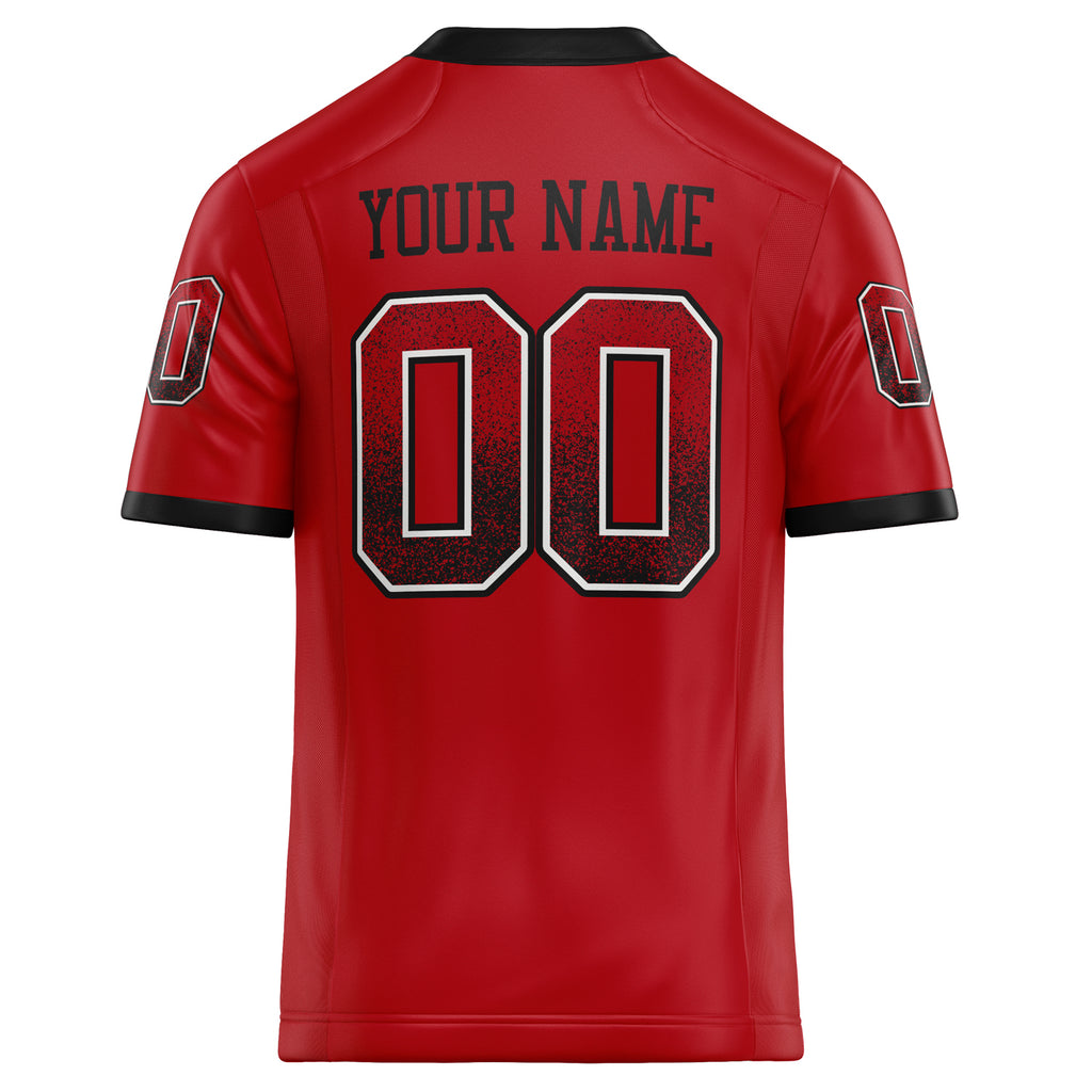 Personalized Red & Black Solid Colour Football Jersey