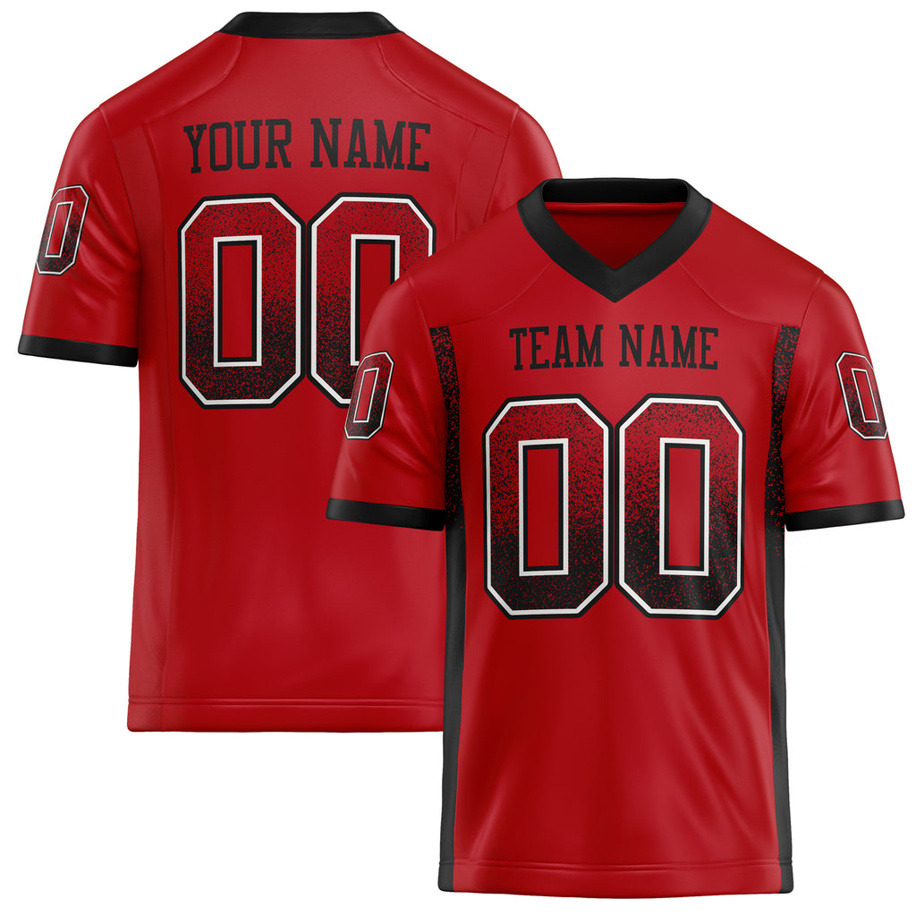 Personalized Red Black Solid Colour Football Jersey FT02240730RE461