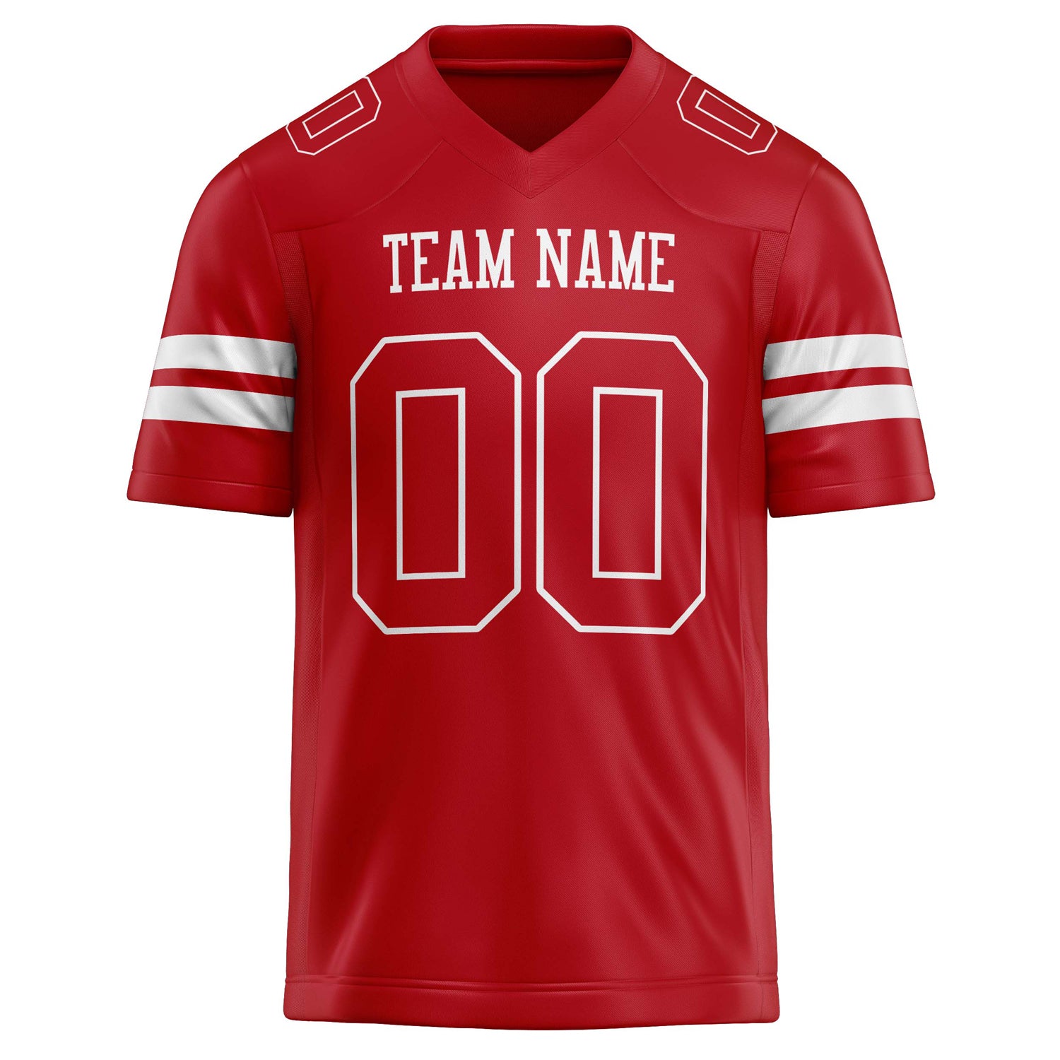 Personalized Red & White Solid Colour Football Jersey