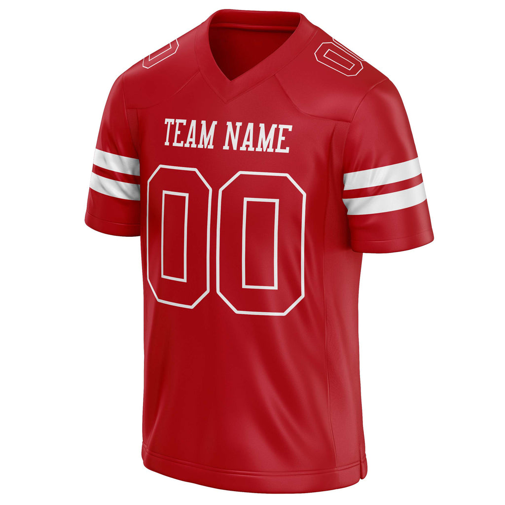 Personalized Red & White Solid Colour Football Jersey