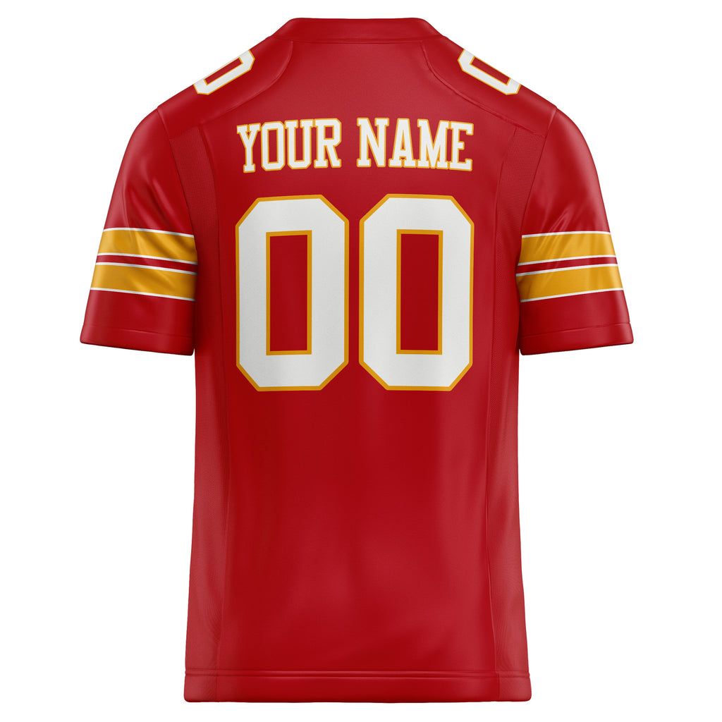 Personalized Red & White Solid Colour Football Jersey
