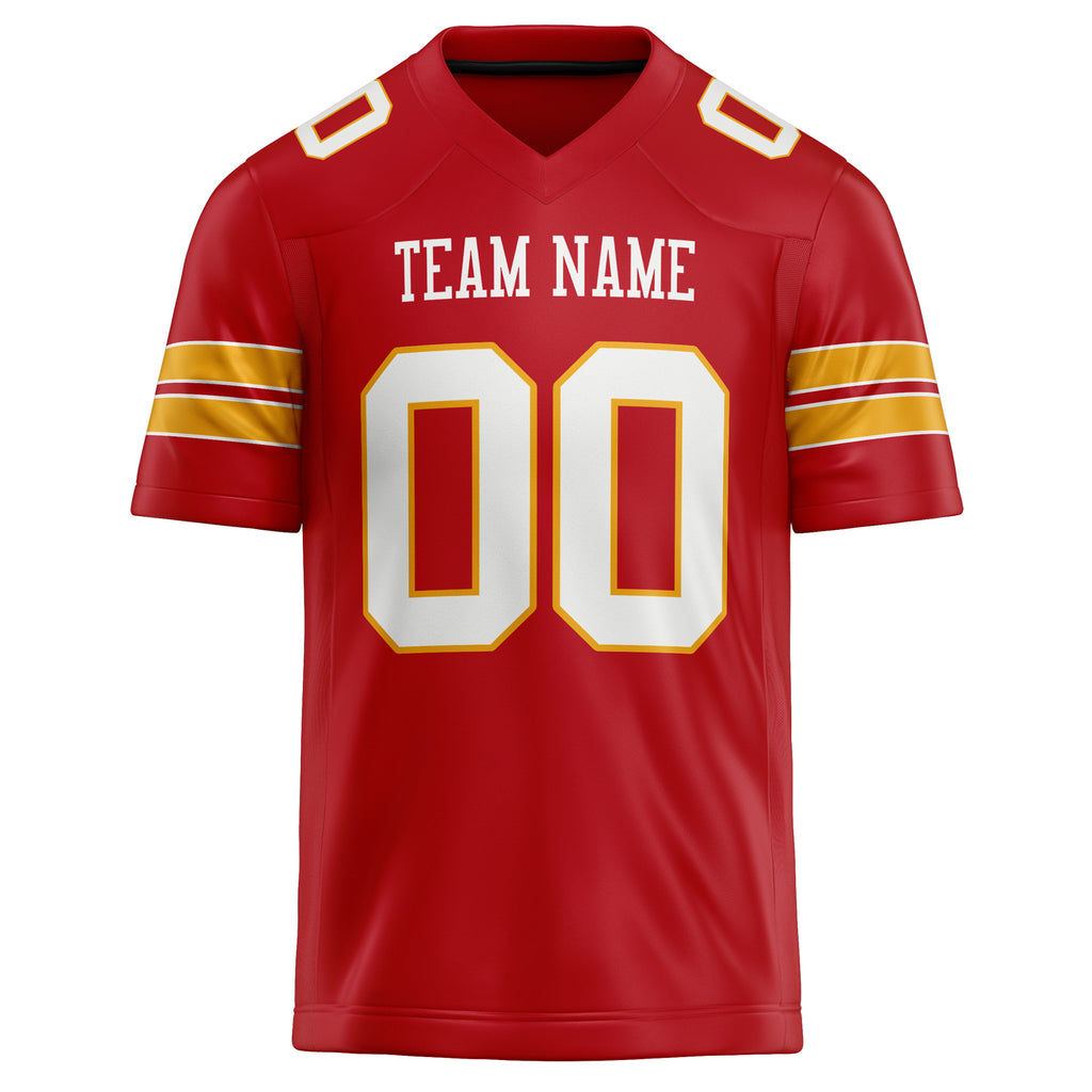 Personalized Red & White Solid Colour Football Jersey