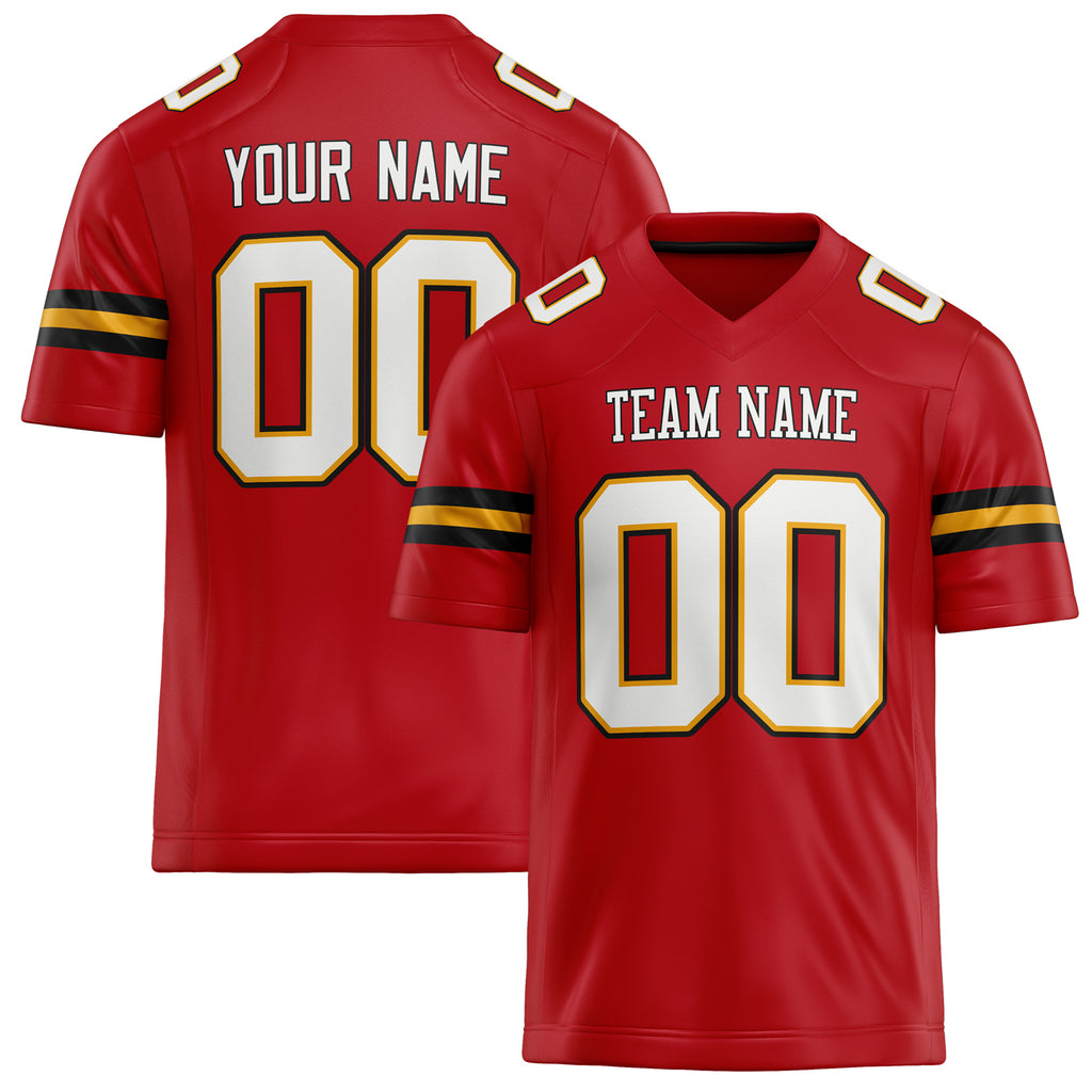 Personalized Red White Solid Colour Football Jersey FT02240730RE464