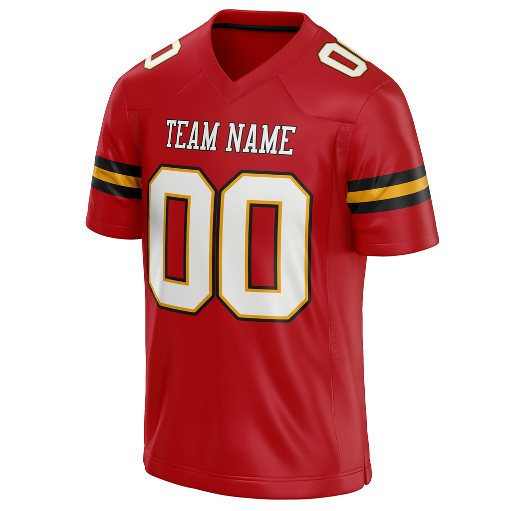 Personalized Red & White Solid Colour Football Jersey