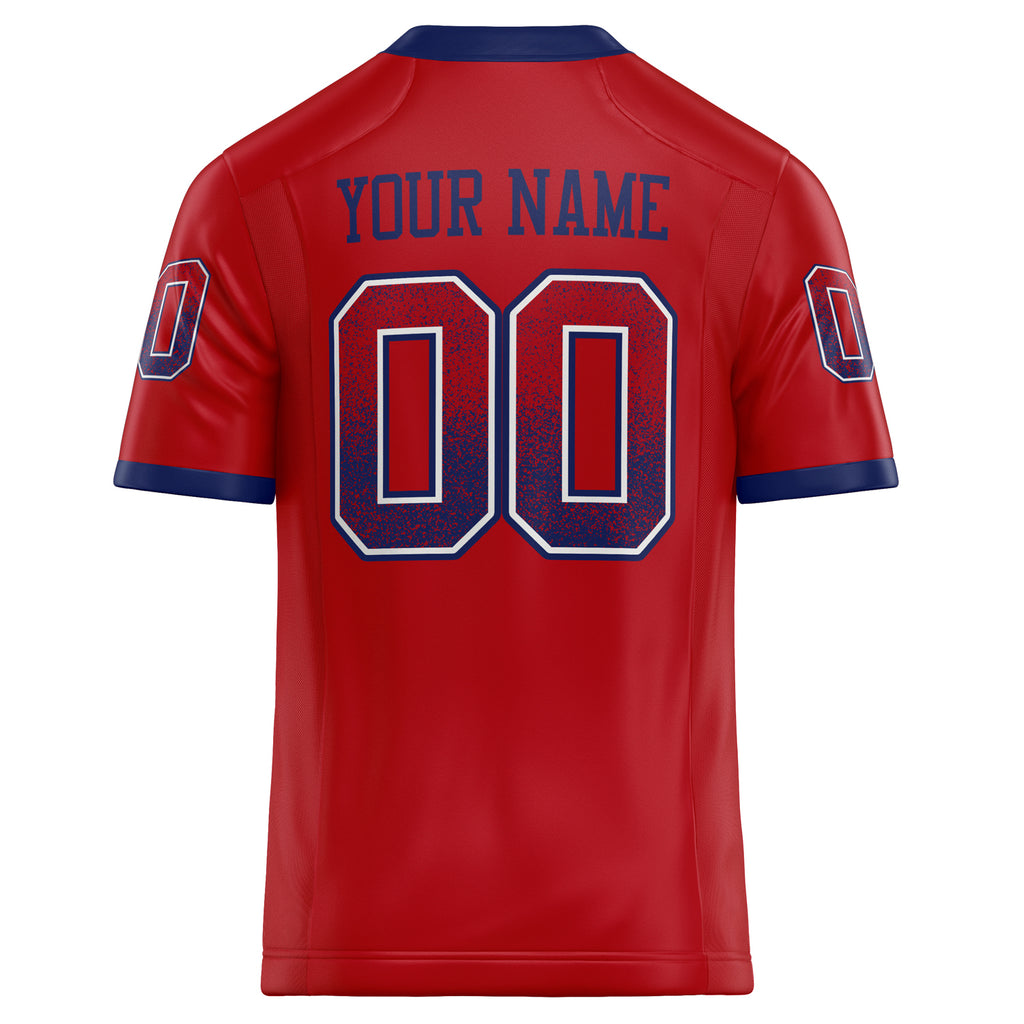 Personalized Red & Navy Solid Colour Football Jersey