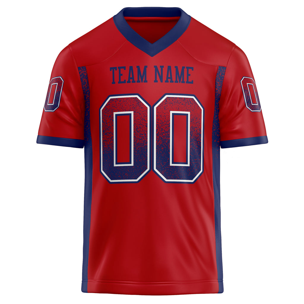 Personalized Red & Navy Solid Colour Football Jersey