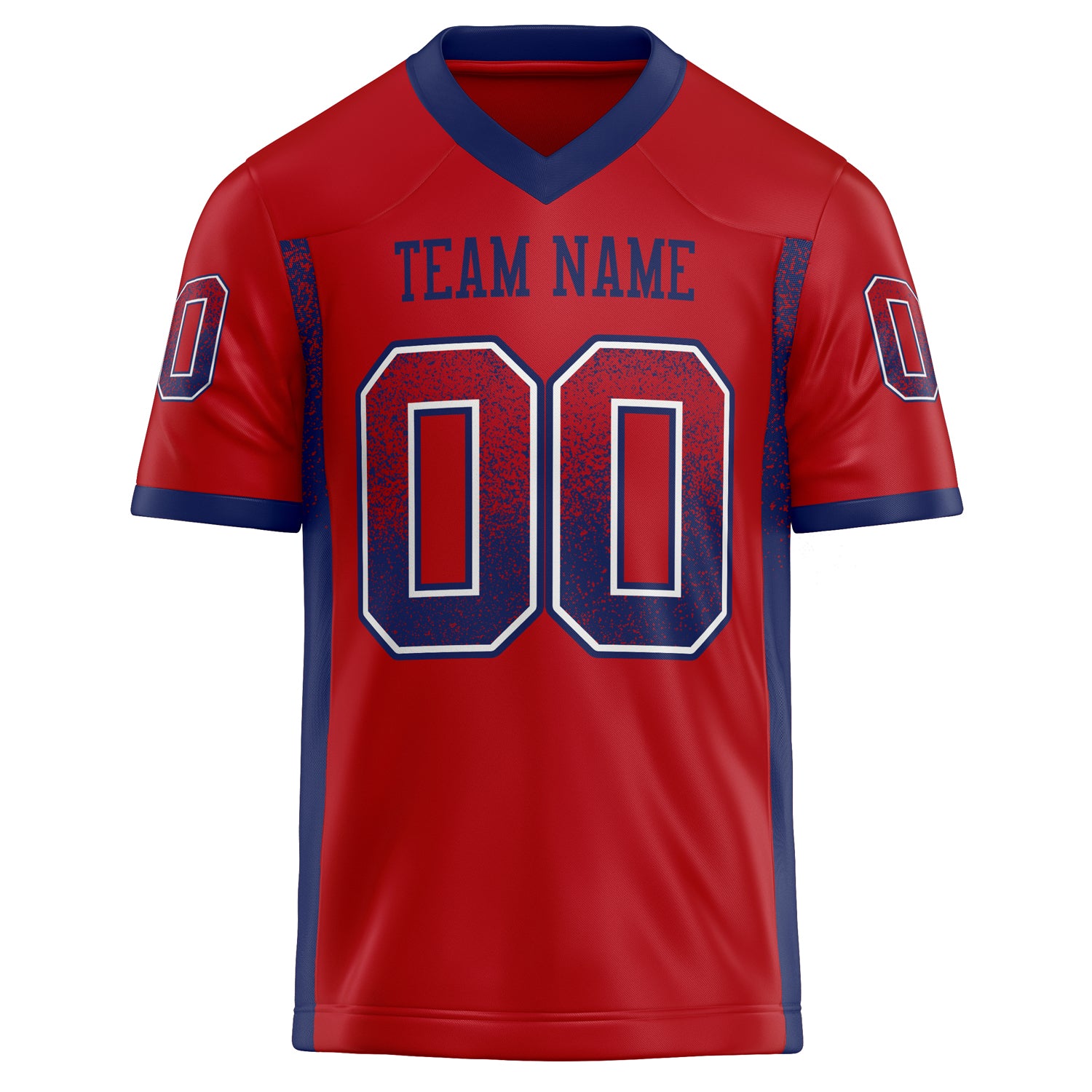 Personalized Red & Navy Solid Colour Football Jersey