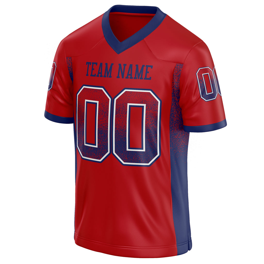 Personalized Red & Navy Solid Colour Football Jersey