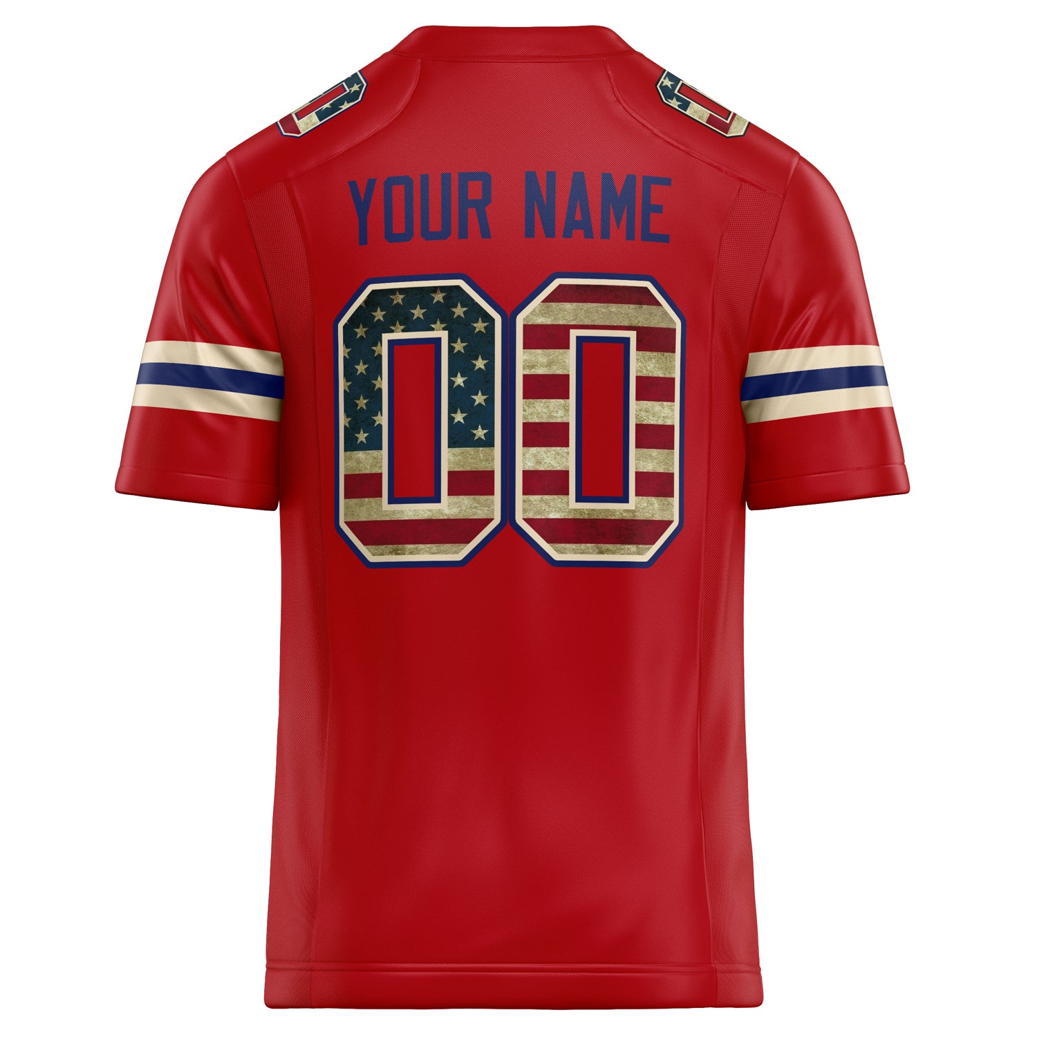 Personalized Red & Cream Solid Colour Football Jersey