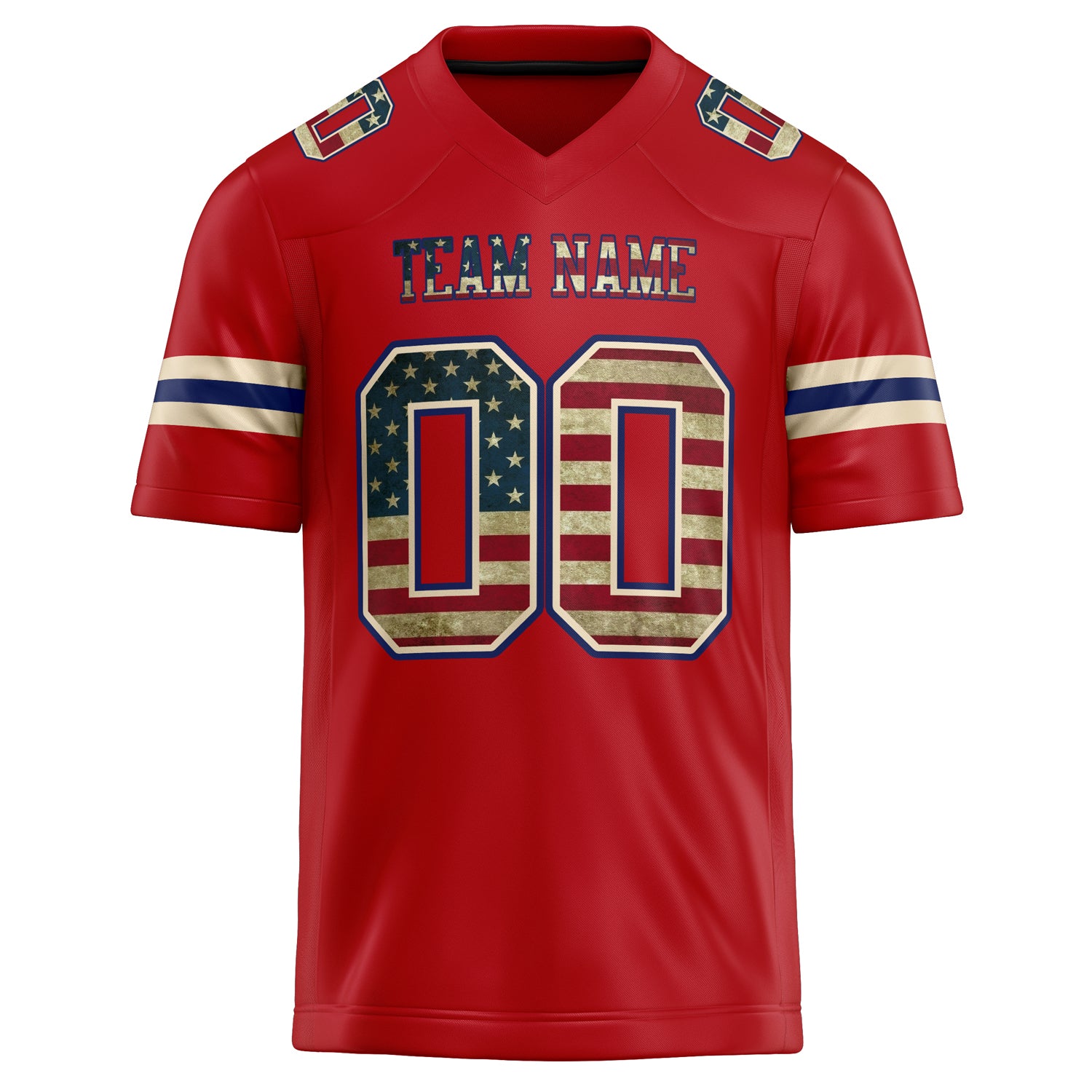 Personalized Red & Cream Solid Colour Football Jersey