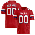 Personalized Red White Solid Colour Football Jersey FT02240730RE467