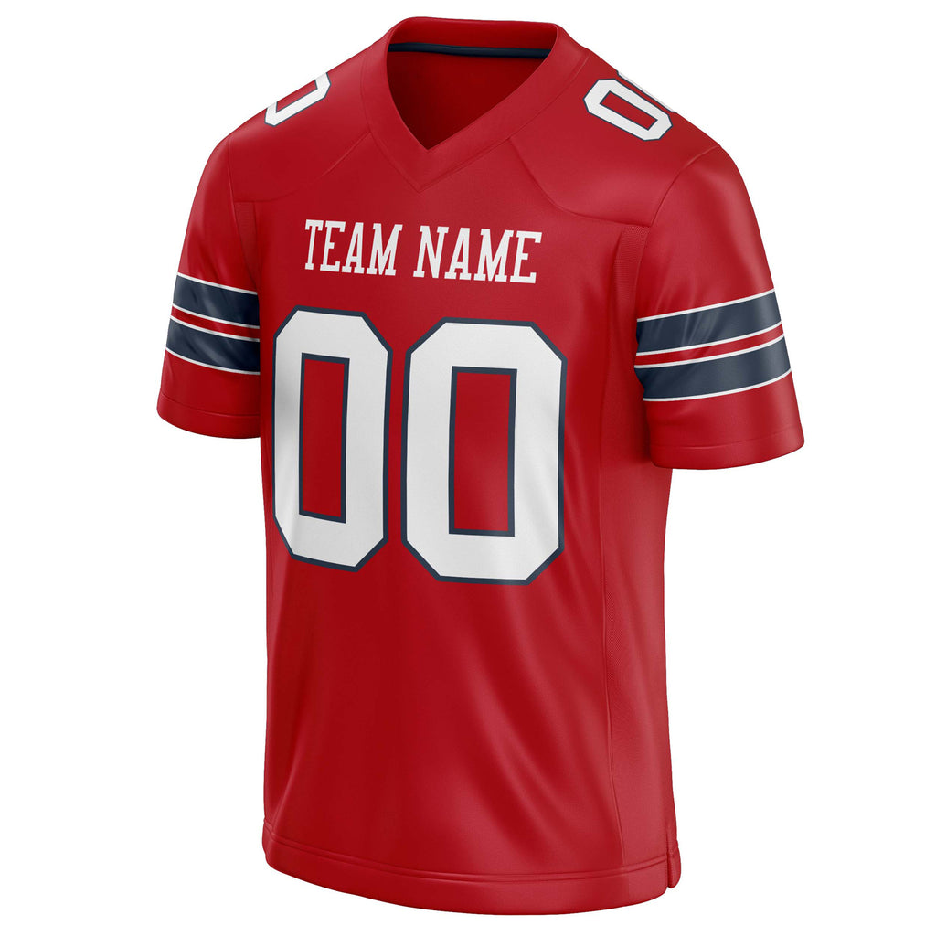 Personalized Red & White Solid Colour Football Jersey