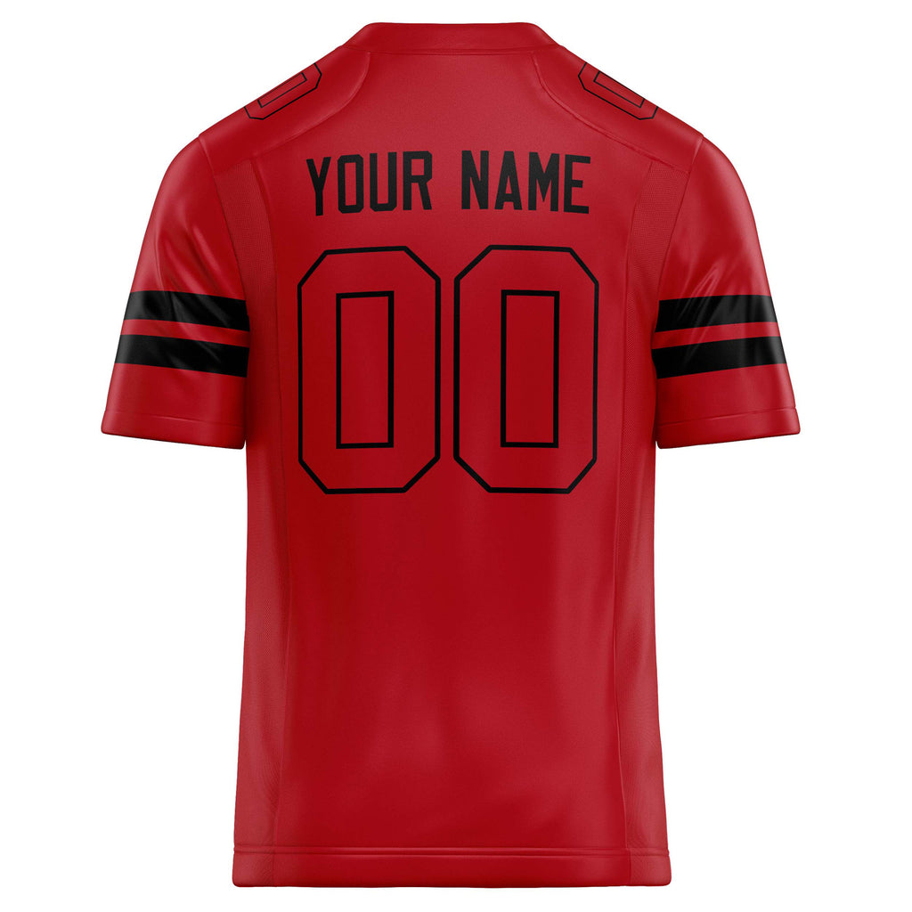 Personalized Red & Black Solid Colour Football Jersey
