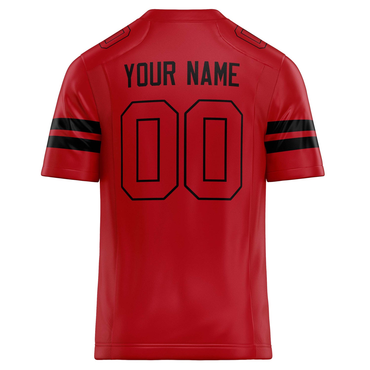 Personalized Red & Black Solid Colour Football Jersey