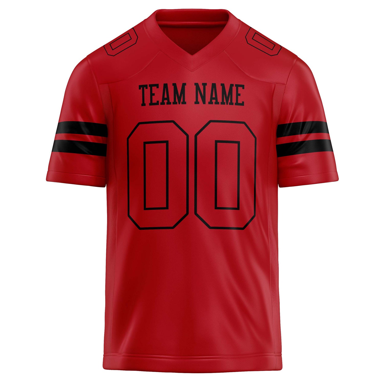 Personalized Red & Black Solid Colour Football Jersey