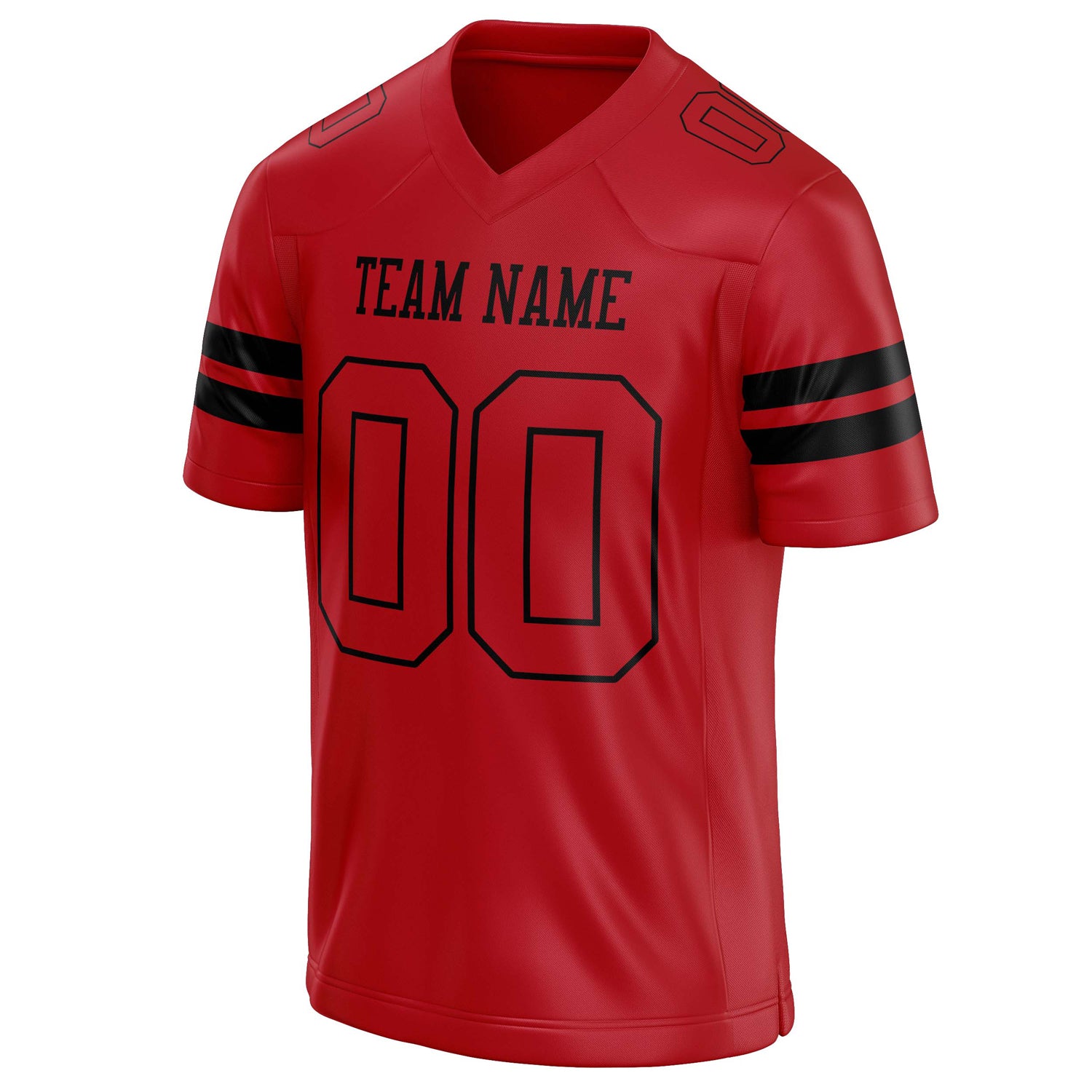 Personalized Red & Black Solid Colour Football Jersey