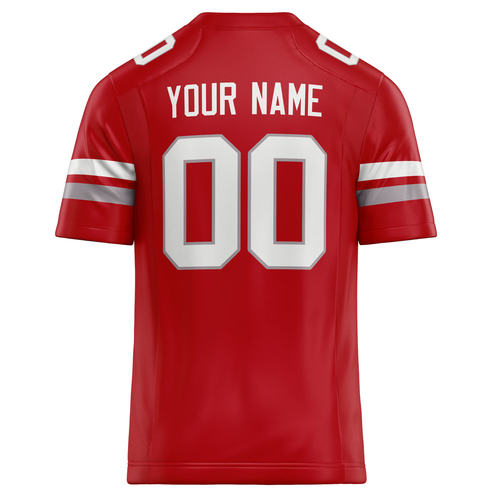 Personalized Red & White Solid Colour Football Jersey