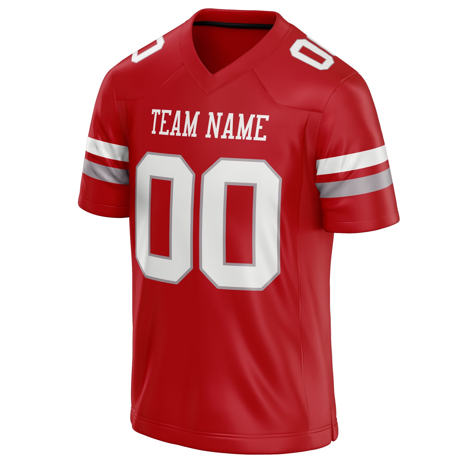 Personalized Red & White Solid Colour Football Jersey