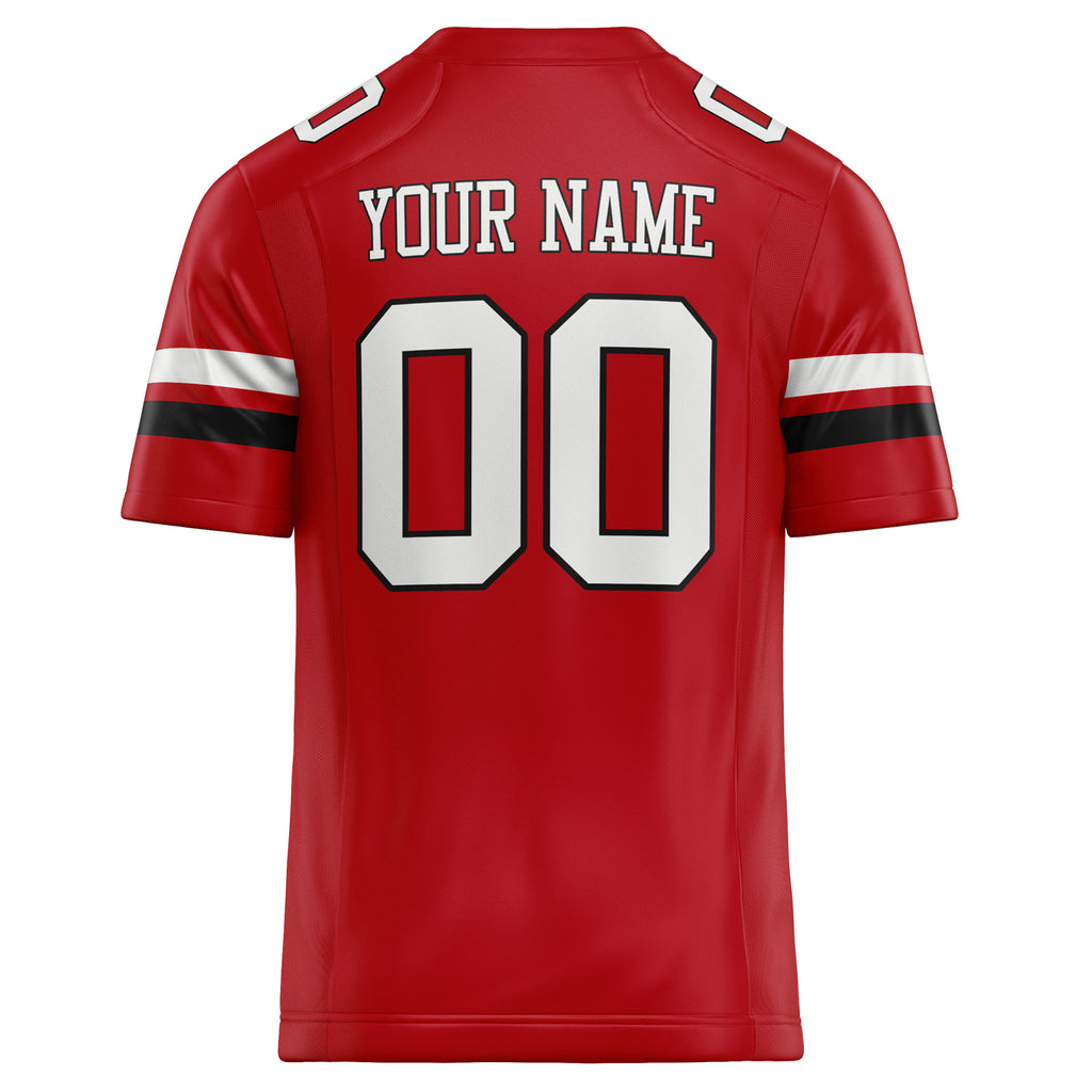 Personalized Red & White Solid Colour Football Jersey