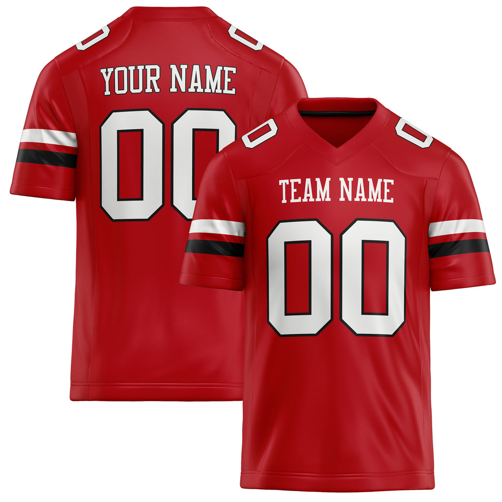 Personalized Red White Solid Colour Football Jersey FT02240730RE473