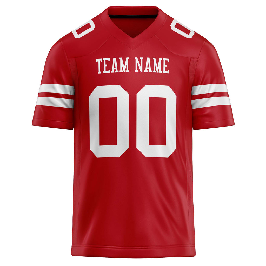 Personalized Red & White Solid Colour Football Jersey