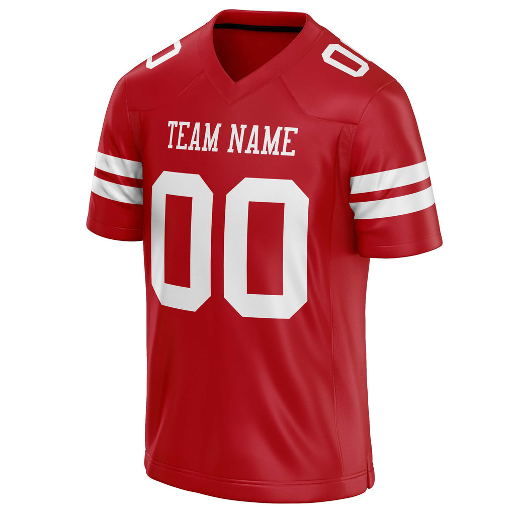 Personalized Red & White Solid Colour Football Jersey