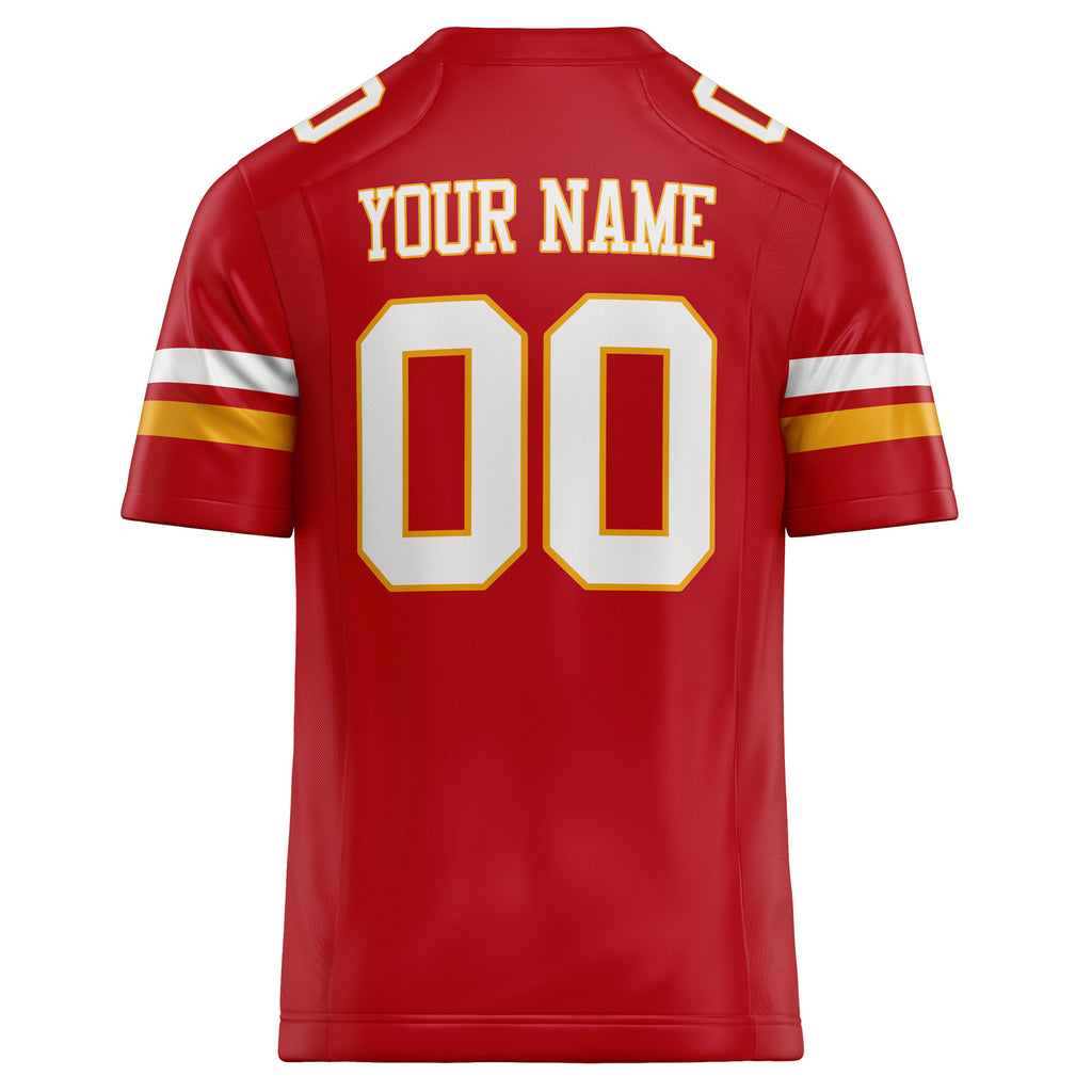 Personalized Red & White Solid Colour Football Jersey