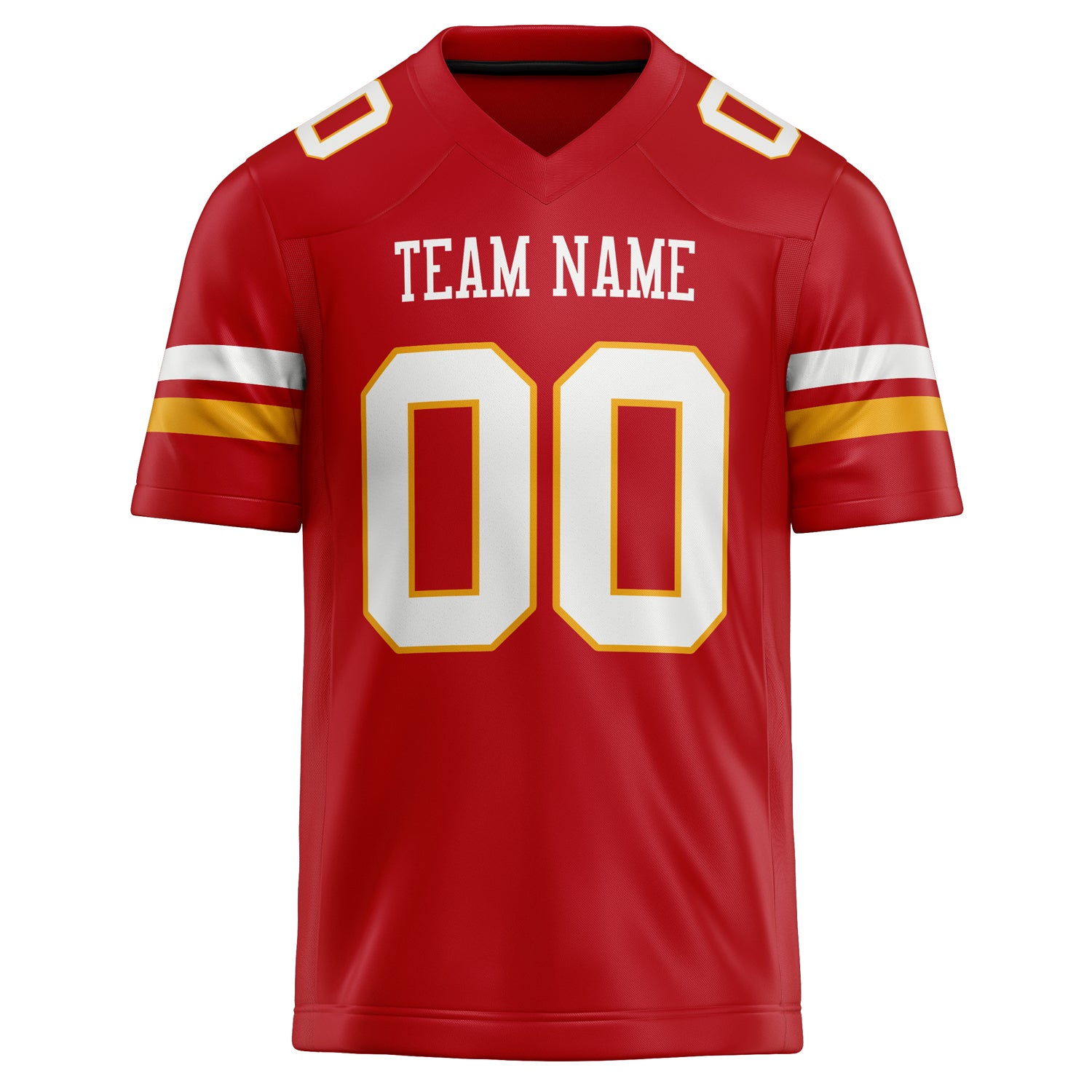 Personalized Red & White Solid Colour Football Jersey
